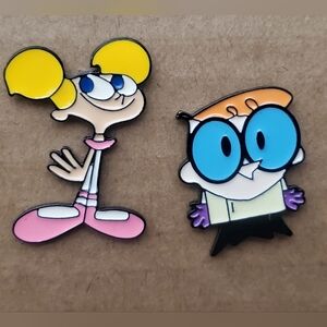 Dexter's Laboratory Dee Dee And Dexter Enamel Pin Set